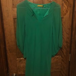 Alice + Olivia silk green dress